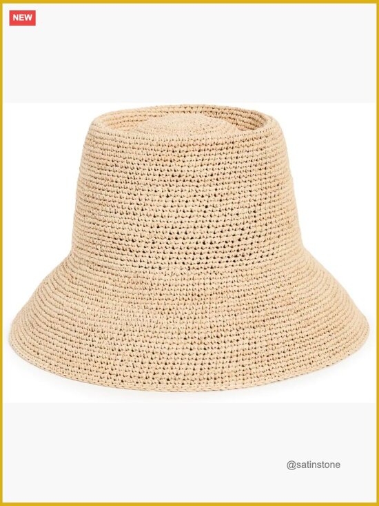 Straw Raffia Bucket Hat Wide Brim Summer Travel main image 4